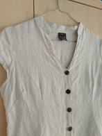Mokea Indonesië 100% Linnen blouse S 36 Ecru, Verzenden, Beige, Zo goed als nieuw, Korte mouw