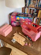 Barbie paard en kampeertrailer uit 1991 met doos. Gebruikt, Kinderen en Baby's, Speelgoed | Poppen, Gebruikt, Ophalen of Verzenden