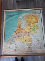 Antieke wandkaart van Nederland J.B. Wolters Groningen, Antiek en Kunst, Ophalen, Aardrijkskunde