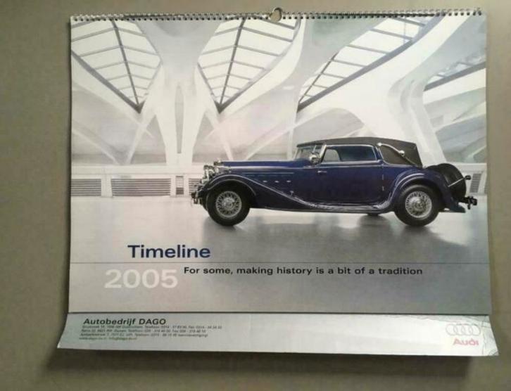oudere 2005 kalender Audi timeline tijdlijn (Auto Union), Diversen, Kalenders, Gebruikt, Maandkalender, Ophalen of Verzenden