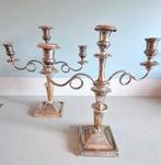 Antieke (Sheffield) Verzilverde Kandelaren Set, Antiek en Kunst, Ophalen of Verzenden, Zilver