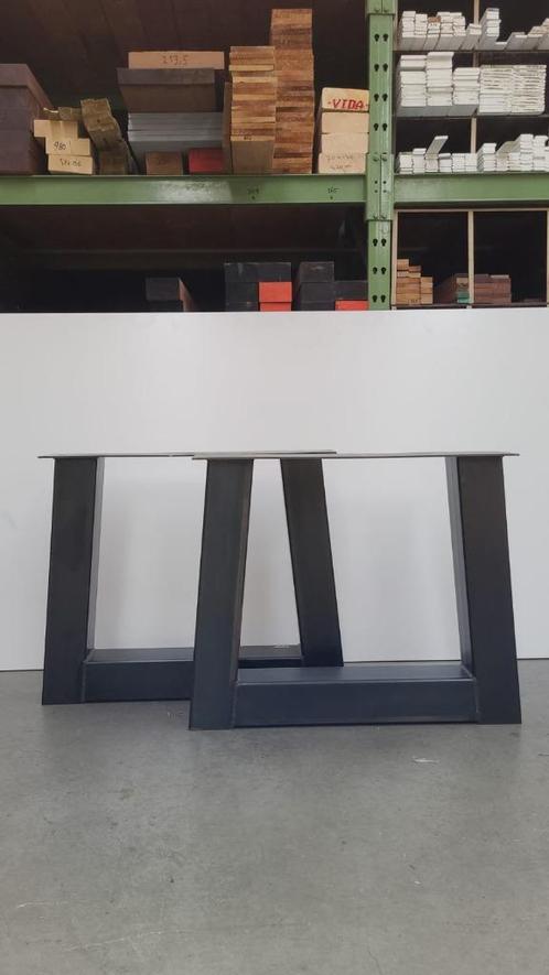 Zwarte trapezium tafelpoten – set van 2, Huis en Inrichting, Tafelonderdelen, Nieuw, Tafelpoot, 50 tot 100 cm, Minder dan 50 cm