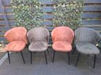 4 mooie eettafel stoelen bruin en donker groen, Ophalen, Overige kleuren, Zo goed als nieuw, Vier