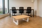 Eiken boomstam tafel salontafel 120x80 U poten, 100 tot 150 cm, Eikenhout, Nieuw, 50 tot 100 cm