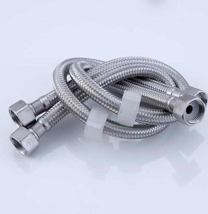 Doucheslang RVS 15cm - Hoekventiel Connector, Doe-het-zelf en Verbouw, Buizen en Afvoer, Nieuw, Overige typen, Rvs, Minder dan 2 meter