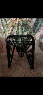 Zwarte Rotan Kruk, Huis en Inrichting, Stoelen, Gebruikt, Zwart, Riet of Rotan, Ophalen of Verzenden