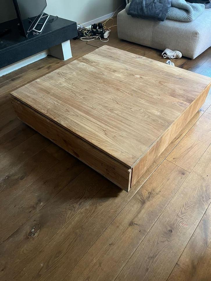 Ethnicraft Teak Salontafel - 110x110x27 cm, Huis en Inrichting, Tafels | Salontafels, Gebruikt, Minder dan 50 cm, 100 tot 150 cm