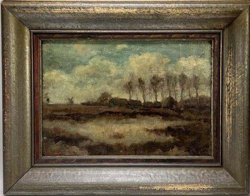 schilderij Felix Kohn, polderlandschap,  20e eeuw, Antiek en Kunst, Kunst | Schilderijen | Klassiek, Ophalen of Verzenden
