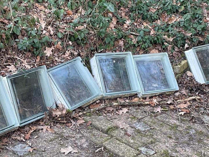 Glazen bouwstenen, Doe-het-zelf en Verbouw, Glas en Ramen, Gebruikt, Glasplaat, Minder dan 80 cm, Ophalen