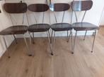 4 vintage formica stoeltjes bruin. Per stuk €10,-, Ophalen, Zo goed als nieuw, Bruin, Vijf, Zes of meer stoelen