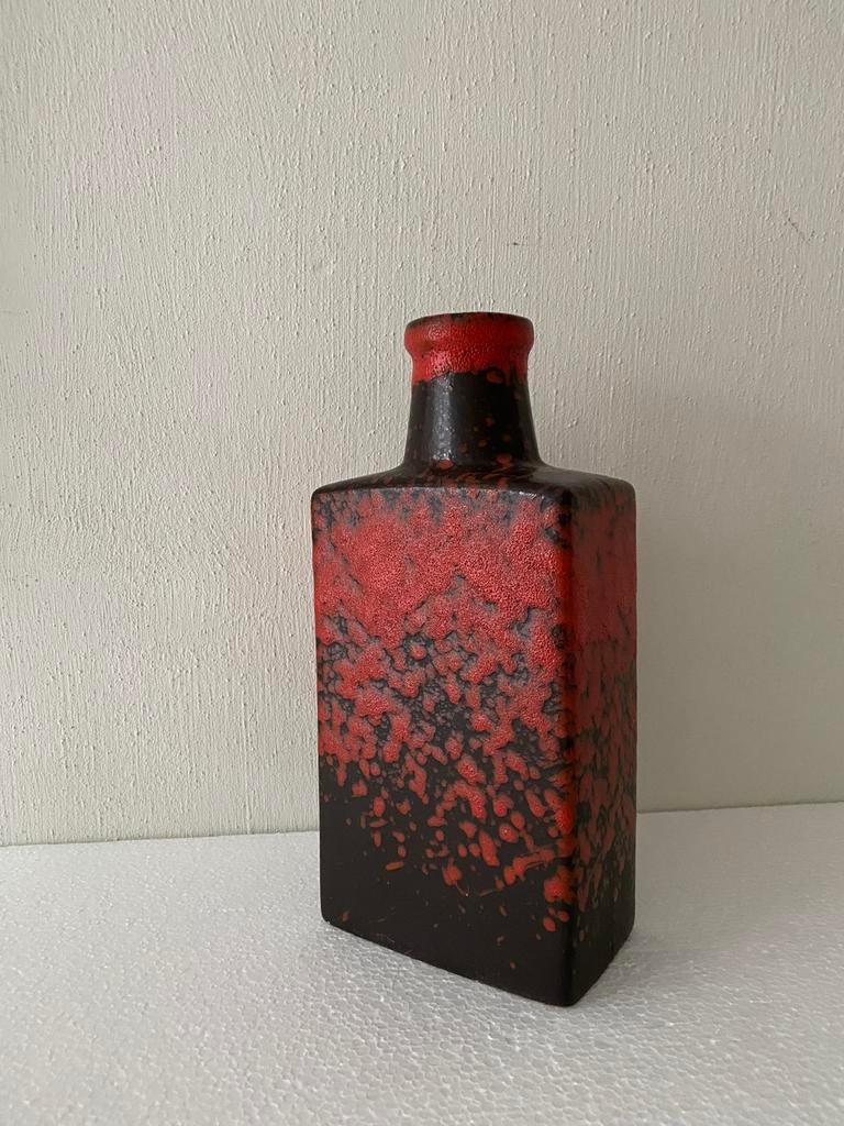 Scheurich keramiek blok-vaas , jaren 70, Scheurich, Gebruikt, Duitsland, Aardewerk of Porselein