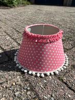 Roze lampenkap met stippen en pompons, Ophalen, Gebruikt, Wit, Rond