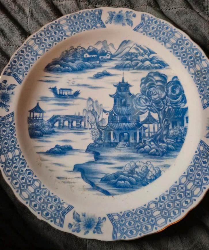 Oud Chinees Bord met Blauw Decor, Antiek en Kunst, Antiek | Wandborden en Tegels, Ophalen