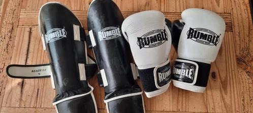 Rumble thai/kickboks set scheenbeschermers handschoenen S, Sport en Fitness, Vechtsporten en Zelfverdediging, Zo goed als nieuw