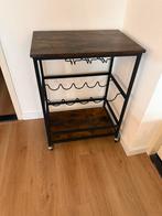 Industriële drank kar / serveerwagen - metaal & hout, Ophalen of Verzenden, Zo goed als nieuw