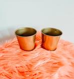 Goudkleurige bloempotjes 10cm, Tuin en Terras, Bloempotten, Rond, Binnen, Ophalen of Verzenden, Zo goed als nieuw