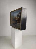 19e-eeuwse Vitrine-Taxidermie – Twee Fazanten, Ophalen, Vogel, Opgezet dier