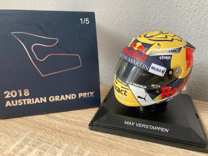 ✅ Max Verstappen 1:5 Winner Oostenrijk 2018 helm Spark RB14, Verzamelen, Automerken, Motoren en Formule 1, Nieuw, Formule 1, Ophalen of Verzenden