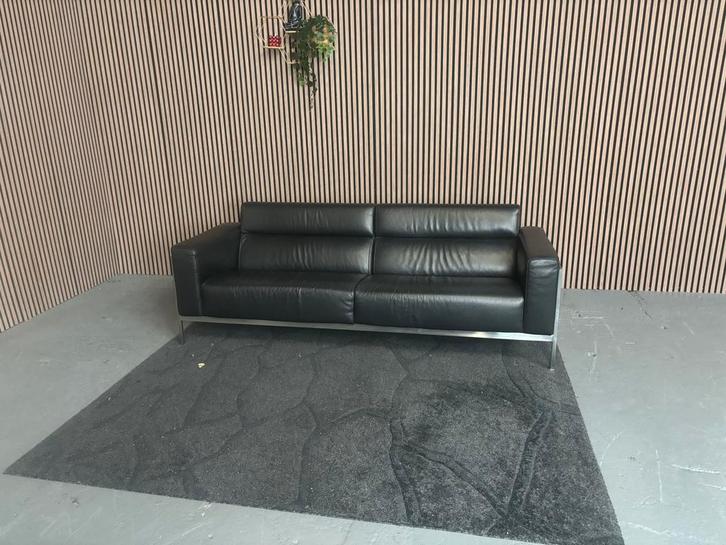 GRATIS LEVERING Harvink Forum Bank Leer 222x77 GEREINIGD, Huis en Inrichting, Banken | Bankstellen, Zo goed als nieuw, Rechte bank