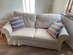 Tweezits bank Ikea EKTORP creme en grijs, Ophalen, Gebruikt, 150 tot 200 cm, Tweepersoons