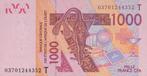 W.A.S  Togo 1000 Francs 2003.2003, Los biljet, Ophalen of Verzenden, Overige landen