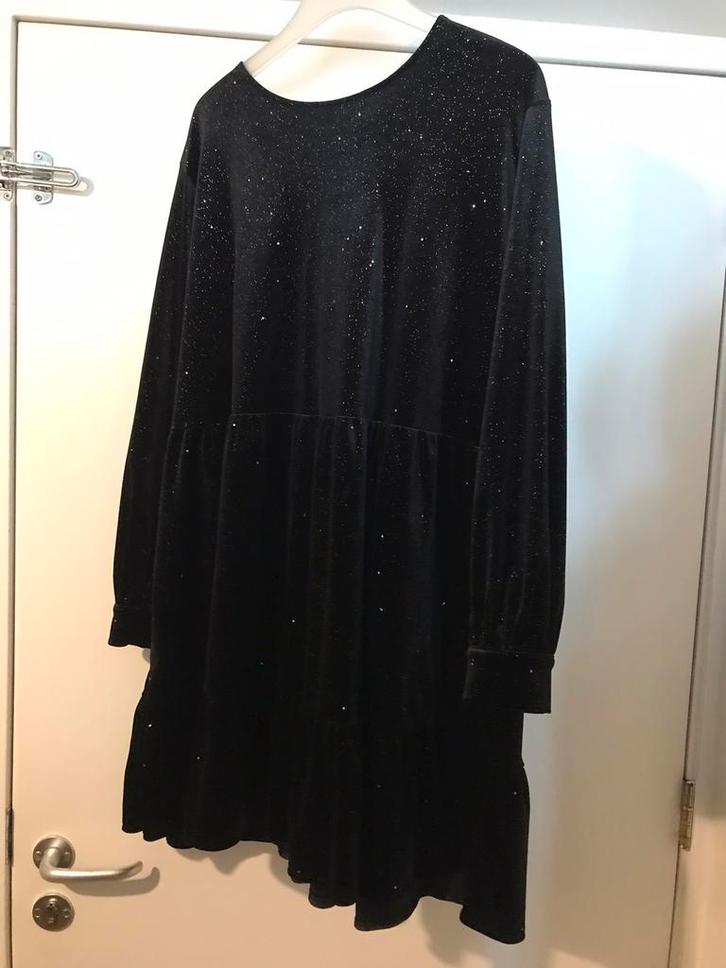 H&M velours fluweel tuniek zwart zilver XL oto 66 feestelijk, Kleding | Dames, Grote Maten, Nieuw, Blouse of Tuniek, Zwart, Verzenden
