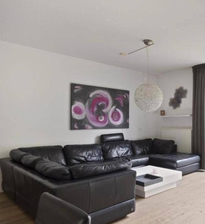 Zwarte Natuzzi leren bank - Zeer goede staat!, Huis en Inrichting, Banken | Bankstellen, Zo goed als nieuw, Rechte bank, Vierpersoons of meer