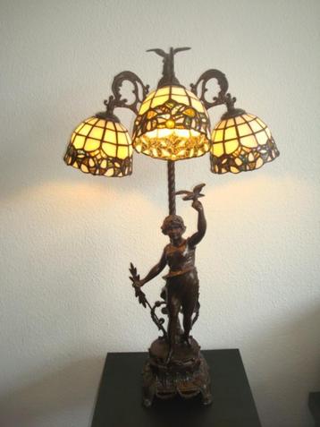 Tiffany Art Nouveau Sculptuur Lamp H.77cm beschikbaar voor biedingen