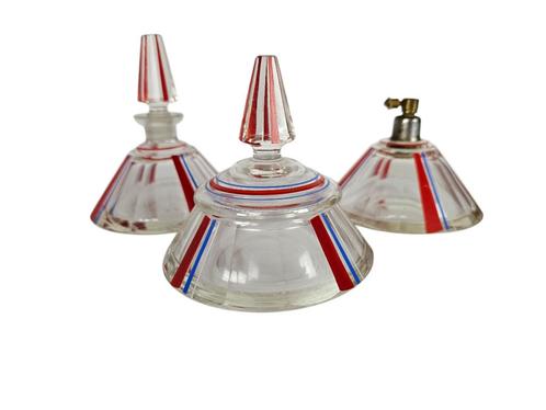 Karl Palda - Art Deco - toilet garnituur - Poederdoos - 20s, Antiek en Kunst, Antiek | Glas en Kristal, Ophalen of Verzenden