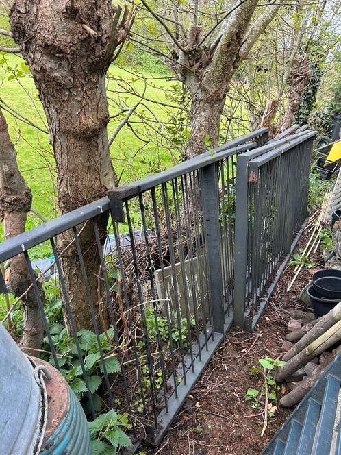 Antraciet stalen hekwerk volgens bouwbesluit 15 meter, Tuin en Terras, Tuinhekken en Hekwerk, Zo goed als nieuw, IJzer, Ophalen