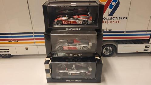 3 stuks Minichamps Audi R8R Le Mans, Hobby en Vrije tijd, Modelauto's | 1:43, Zo goed als nieuw, Auto, MiniChamps, Ophalen of Verzenden