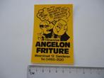 sticker oud Genderen ANGELON FRITURE frituur patat strip, Verzenden, Zo goed als nieuw, Bedrijf of Vereniging