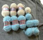 3 Bolletjes blauw & 3 creme Bobtail haak of breigaren + meer, Verzenden, Zo goed als nieuw, Breien of Haken, Wol of Garen