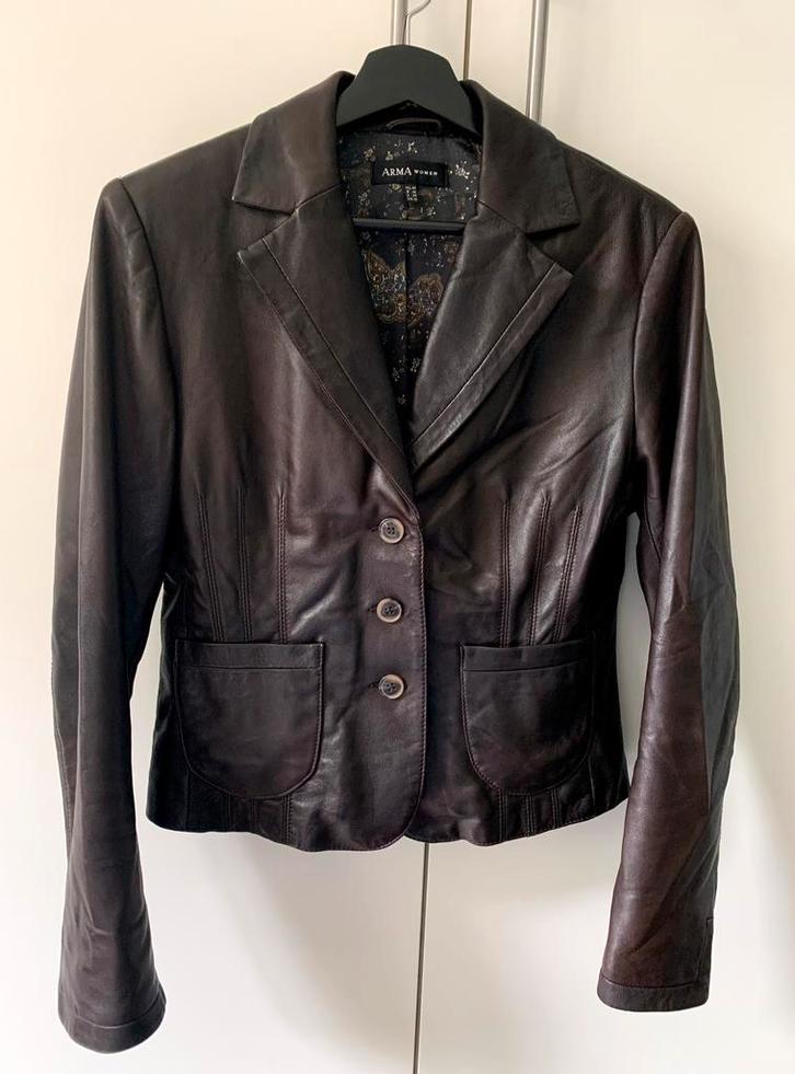 ARMA Women lamsleren donkerbruine jas maat 40, Kleding | Dames, Jasjes, Kostuums en Pakken, Zo goed als nieuw, Jasje, Maat 38/40 (M)