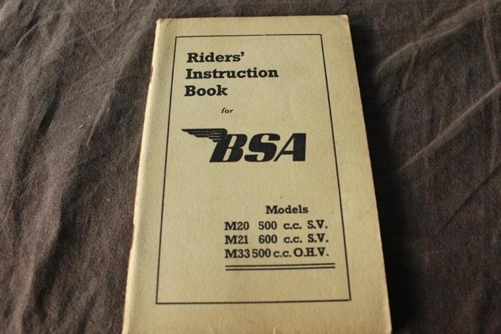 BSA riders instruction manual M20 M21 M33 telescoop model, Motoren, Handleidingen en Instructieboekjes, Overige merken, Ophalen of Verzenden