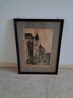 Tekening van ingang stevenskerk Nijmegen, in lijst, Ophalen