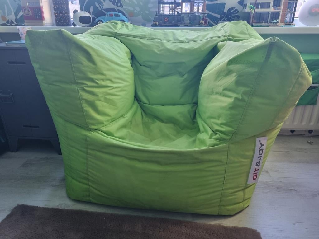 Grote Sit&Joy Zitzak - appelgroen, Huis en Inrichting, Zitzakken, Gebruikt, Zitzak, Groen, Ophalen