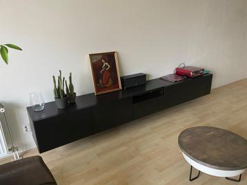 Besta tv meubel, 300 cm breed, zwartbruin beschikbaar voor biedingen