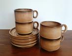 Vintage bruine Kop en Schotel Set - 4 stuks, Ophalen of Verzenden