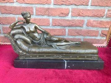 stijlvol bronzen beeld, Pauline Bonaparte als Venus beschikbaar voor biedingen