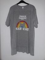 Tshirt shirt L proud owner of a gay cat kat grijs grijze, Verzenden, Maat 42/44 (L), Korte mouw, Grijs