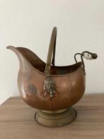 Koperen ketel / kolenkit / koperen bloempot keramiek handvat, Ophalen of Verzenden, Koper