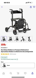Duo deluxe rollator / transport rolstoel opvouwbaat, Diversen, Ophalen, Zo goed als nieuw