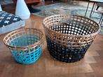 2x IKEA bamboe dip dye manden, Huis en Inrichting, Woonaccessoires | Schalen en Manden, Ophalen, Overige materialen, Mand, Rond