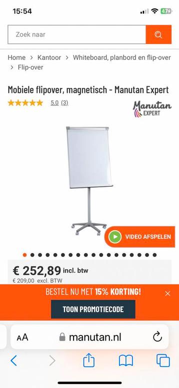 Manutan flipover  magnetisch beschikbaar voor biedingen