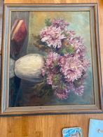 Klassiek Stilleven Schilderij J.A. Piaton - Bloemen en Boek, Ophalen