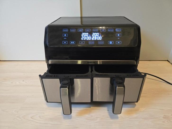 Inventum GF800HLD - Dubbele airfryer - Hetelucht friteuse, Witgoed en Apparatuur, Airfryers, Zo goed als nieuw, Airfryer XXL, 1500 gram of meer