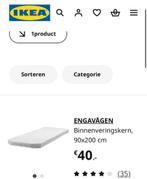 2x IKEA ENGAVÅGEN Binnenveringskern 90x200 cm, Huis en Inrichting, Slaapkamer | Matrassen en Bedbodems, 90 cm, Eenpersoons, Verzenden