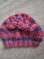 Muts baret roze paars blauw acrylwol, Maat 38/40 (M), Handmade, Nieuw, Ophalen of Verzenden