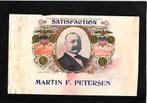 Satisfaction   etiket  Matin f. Petersen, Ophalen of Verzenden, Gebruikt, Sigarenbandjes